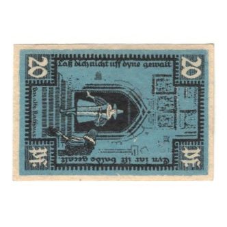 Geldschein, Deutschland, Merseburg Stadt, 20 Pfennig, personnage, 1921