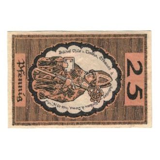 Banconote, Germania, Merseburg Stadt, 25 Pfennig, personnage, 1921, 1921-05-01