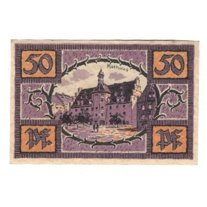 Billet, Allemagne, Merseburg Stadt, 50 Pfennig, Batiment, 1921, 1921-05-01, SUP