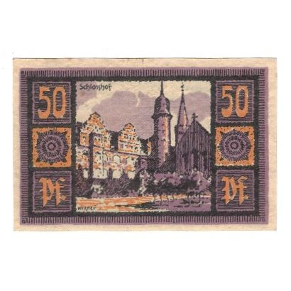 Banknote, Germany, Merseburg Stadt, 50 Pfennig, batiment 1, 1921, 1921-05-01