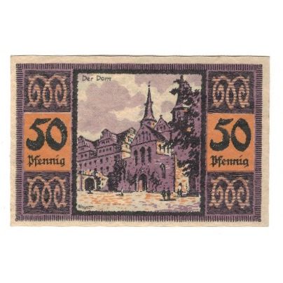 Billet, Allemagne, Merseburg Stadt, 50 Pfennig, batiment 2, 1921, 1921-05-01