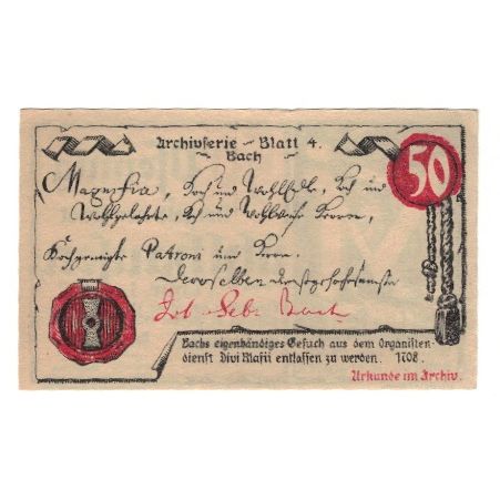 Banknote, Germany, Mühlhausen Stadt, 50 Pfennig, Texte, 1921, 1921-10-31