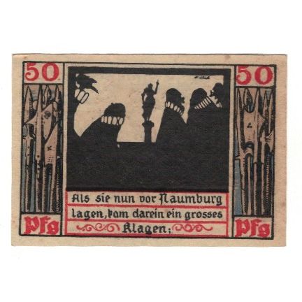 Biljet, Duitsland, Naumburg a.S. Stadt, 50 Pfennig, personnage 2, 1920, TTB+