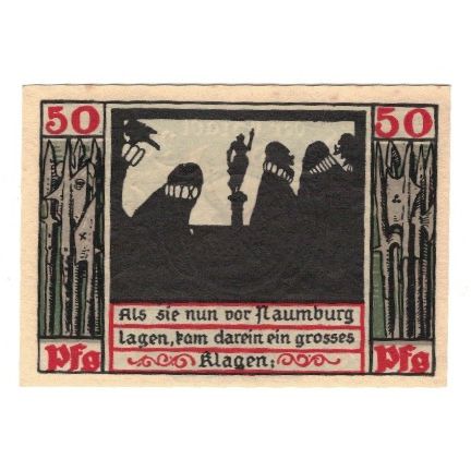 Banknote, Germany, Naumburg a.S. Stadt, 50 Pfennig, personnage 1, 1920