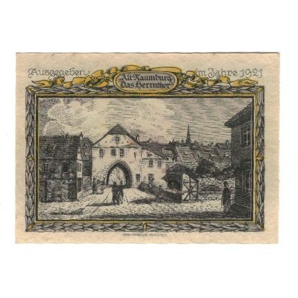 Billet, Allemagne, Naumburg a.S. Stadt, 25 Pfennig, Batiment, 1921, SUP