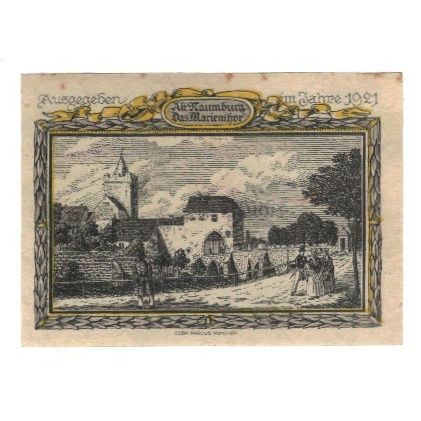 Banknote, Germany, Naumburg a.S. Stadt, 75 Pfennig, batiment 1, 1921, AU(55-58)