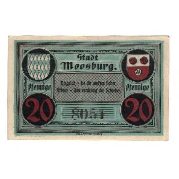 Banknote, Germany, Moosburg Stadt, 50 Pfennig, Batiment, undated (1920)