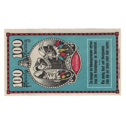 Banknote, Germany, Mölln Stadt, 100 Pfennig, personnage, 1921, 1921-12-31