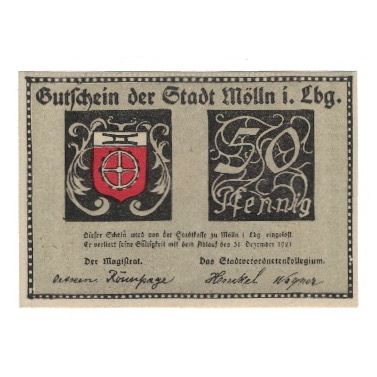 Banknote, Germany, Mölln Stadt, 50 Pfennig, personnage, 1921, 1921-12-31