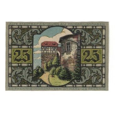 Banknote, Germany, Nordhausen Stadt, 25 Pfennig, Batiment, 1921, 1921-05-01