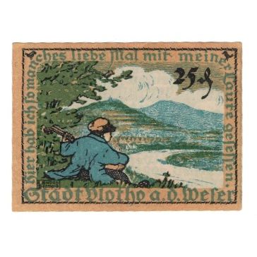 Billet, Allemagne, Vlotho Stadt, 25 Pfennig, personnage, 1921, SUP, Mehl:1366.1