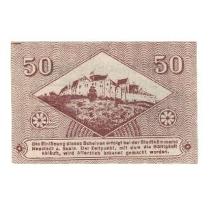 Banknote, Germany, Neustadt a. Saale Stadt, 50 Pfennig, paysage, 1919