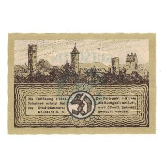Banknote, Germany, Neustadt a. Saale Stadt, 50 Pfennig, paysage, 1920