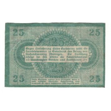 Banknote, Germany, Osnabrück Handelskammer, 25 Pfennig, Texte, 1917