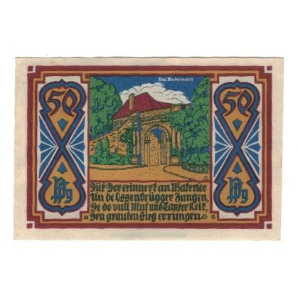 Banknote, Germany, Osnabrück Stadt, 50 Pfennig, Batiment, 1921, AU(55-58)