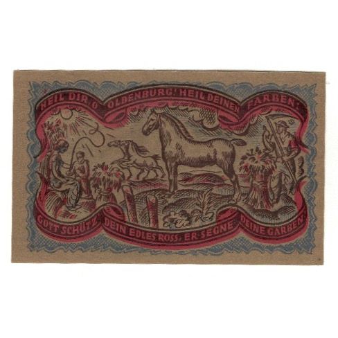 Banknote, Germany, Oldenburg i.O. Handelskammer, 50 Pfennig, chevaux, 1921