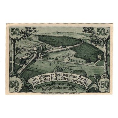 Banknote, Germany, Oberweißbach, Cursdorf Deesbach und Lichtenhain Gemeinden