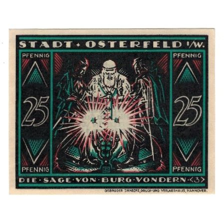 Banknote, Germany, Osterfeld Stadt, 25 Pfennig, personnage 2, 1921, 1921-12-15