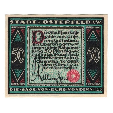 Banknote, Germany, Osterfeld Stadt, 50 Pfennig, personnage, 1921, 1921-12-15