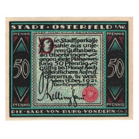 Banknote, Germany, Osterfeld Stadt, 50 Pfennig, personnage 1, 1921, 1921-12-15