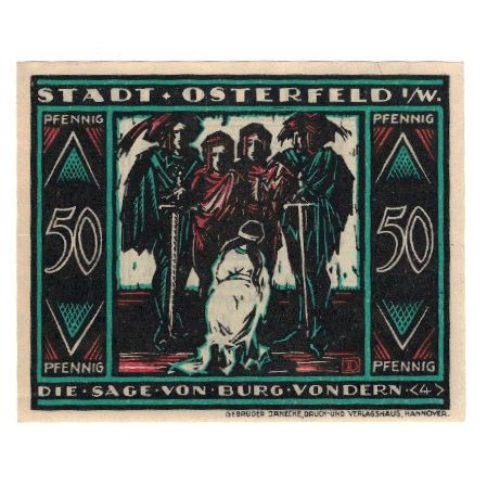 Banknote, Germany, Osterfeld Stadt, 50 Pfennig, personnage 1, 1921, 1921-12-15