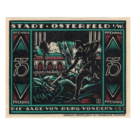 Banknote, Germany, Osterfeld Stadt, 75 Pfennig, personnage 1, 1921, 1921-12-15