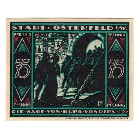 Banknote, Germany, Osterfeld Stadt, 75 Pfennig, personnage 2, 1921, 1921-12-15