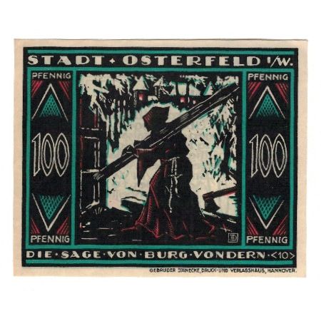 Banknote, Germany, Osterfeld Stadt, 100 Pfennig, personnage, 1921, 1921-12-15