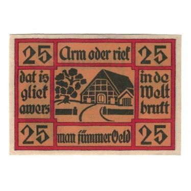 Banknote, Germany, Neuhaus a. Oste Kreis, 25 Pfennig, Maison, 1922, 1922-12-31