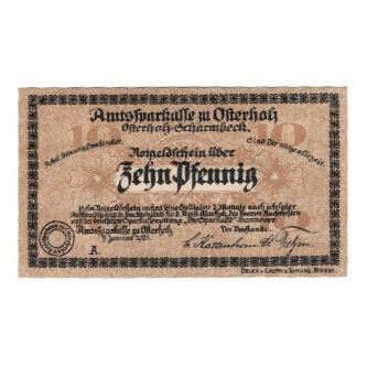 Banknote, Germany, Osterholz Amtssparkasse, 10 Pfennig, valeur faciale, 1921