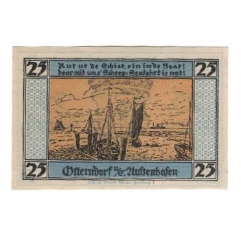 Banknote, Germany, Otterndorf a. Elbe Stadt, 25 Pfennig, Bateaux, 1920