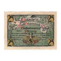Banknote, Germany, Orlamunde Stadt, 25 Pfennig, Batiment, 1920, 1920-09-02