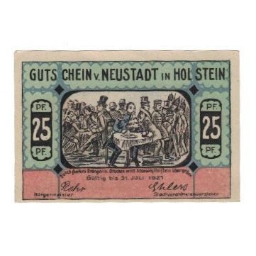 Geldschein, Deutschland, Neustadt i. Holstein Stadt, 25 Pfennig, personnage