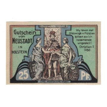 Banconote, Germania, Neustadt i. Holstein Stadt, 25 Pfennig, personnage 3, 1921