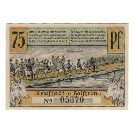 Banknote, Germany, Neustadt i. Holstein Stadt, 75 Pfennig, Bateaux, 1921