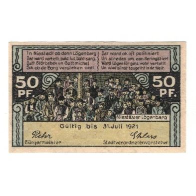Geldschein, Deutschland, Neustadt i. Holstein Stadt, 50 Pfennig, personnage