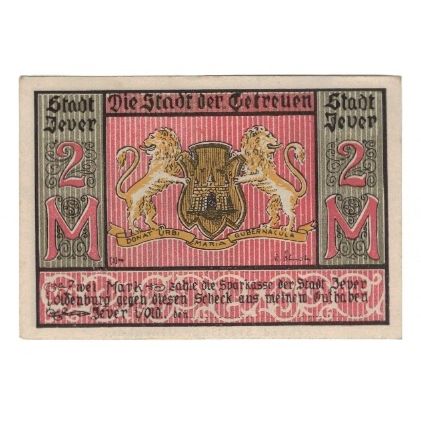 Banknote, Germany, Jever Sparkasse der Stadt, 2 Mark, Batiment, 1922, AU(55-58)