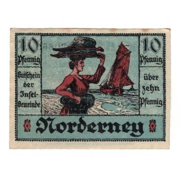 Banknote, Germany, Norderney Gemeinde, 10 Pfennig, Texte, 1921, 1921-05-14