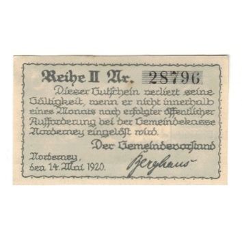 Banknote, Germany, Norderney Gemeinde, 50 Pfennig, Texte, 1921, 1921-05-14