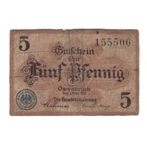 Banknote, Germany, Osnabrück Handelskammer, 5 Pfennig, Texte, 1917, 1917-05-01