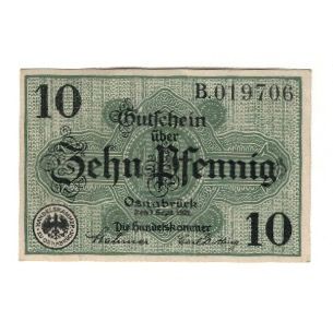 Banknote, Germany, Osnabrück Handelskammer, 10 Pfennig, Texte, 1921