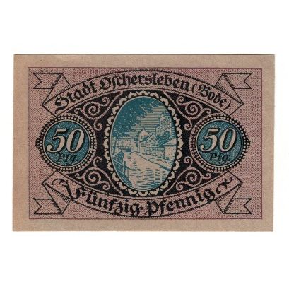 Banknote, Germany, Oschersleben a.Bode Stadt, 50 Pfennig, Texte, 1921
