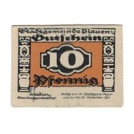 Billete, Alemania, Plauen I.V. Stadt, 10 Pfennig, personnage, 1921, 1921-09-30