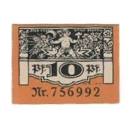 Billete, Alemania, Plauen I.V. Stadt, 10 Pfennig, personnage, 1921, 1921-09-30