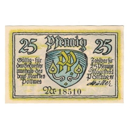 Banknote, Germany, Pöttmes Markt, 25 Pfennig, Batiment, undated (1921)