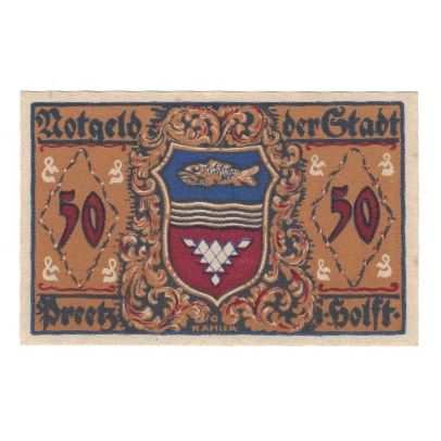 Banknote, Germany, Preetz Stadt, 50 Pfennig, personnage, 1921, AU(55-58)