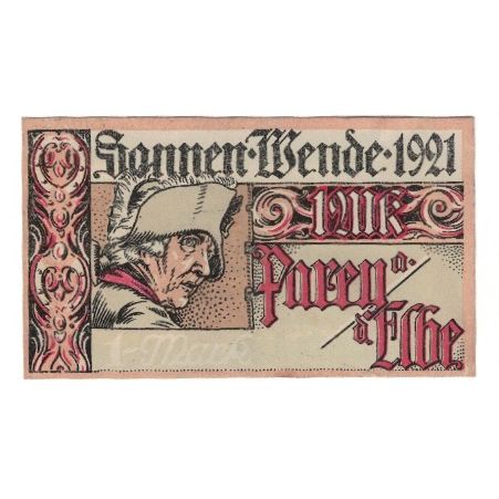 Geldschein, Deutschland, Parey a.d. Elbe Spar und Creditbank, 1 Mark, texte 1