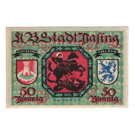 Banknote, Germany, Pasing Stadt, 50 Pfennig, cavalier, 1918, 1918-09-01