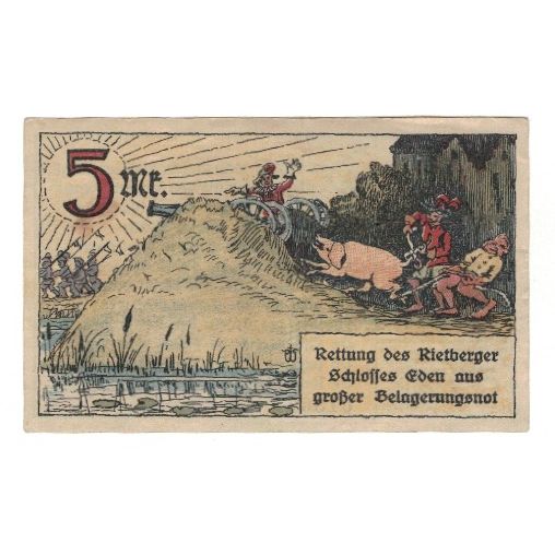 Banknote, Germany, Rietberg Stadt, 5 Mark, personnage, 1921, 1921-05-12