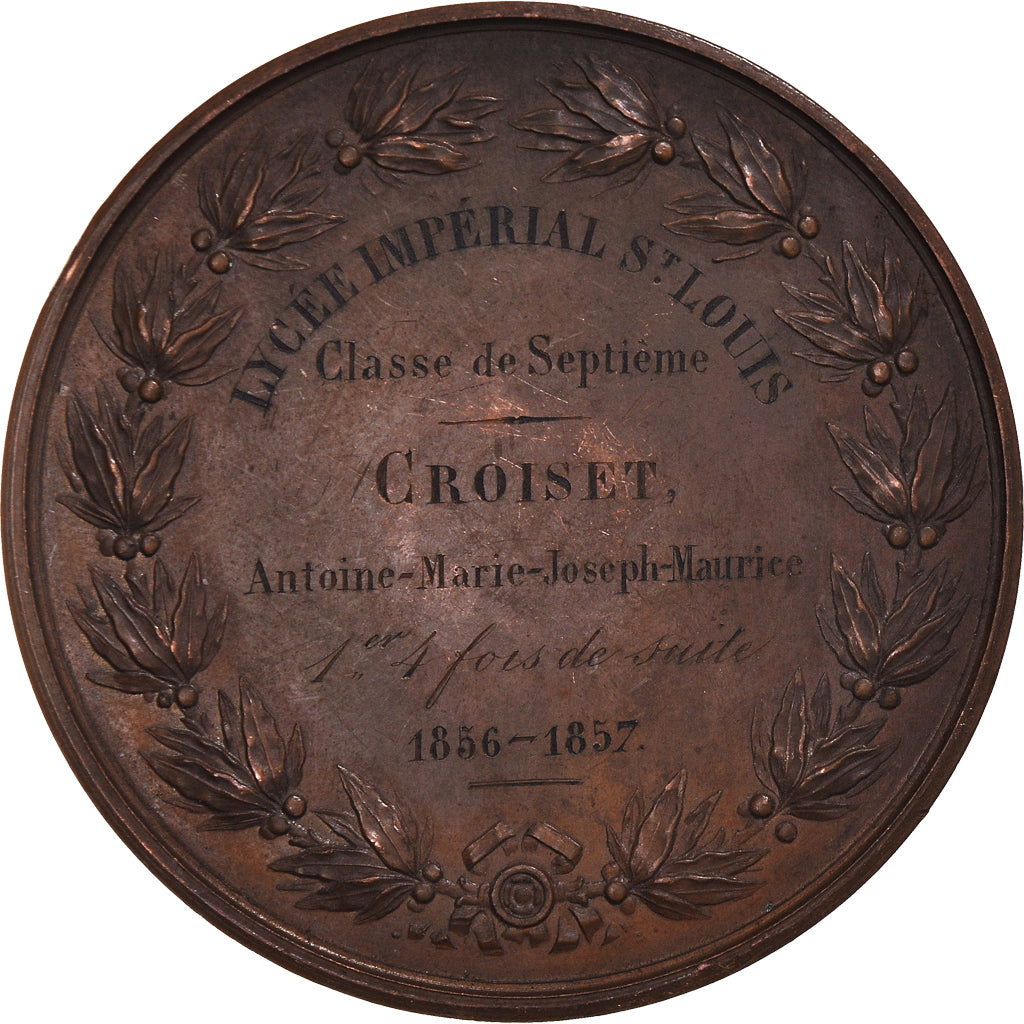 Frankrijk, Medaille, Napoléon III, Lycée Impérial Saint-Louis, 1857, Barre